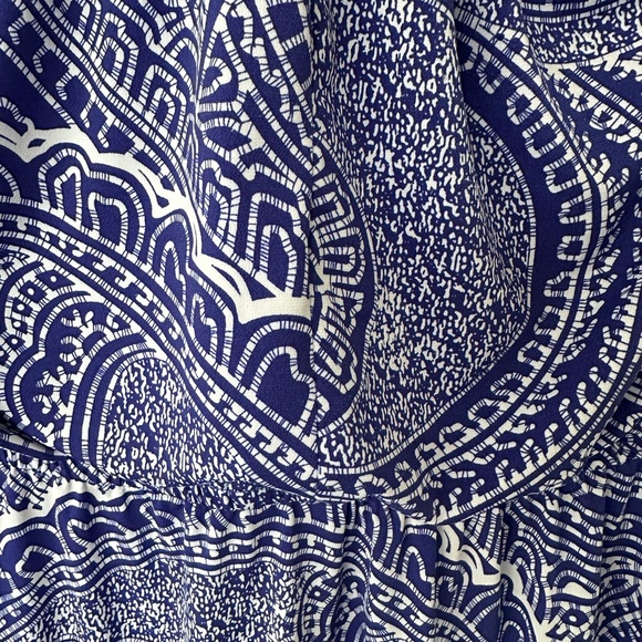 Tori Richard Blue and White High Low Halter Vacation Comfortable Sundress S - Picture 3 of 7